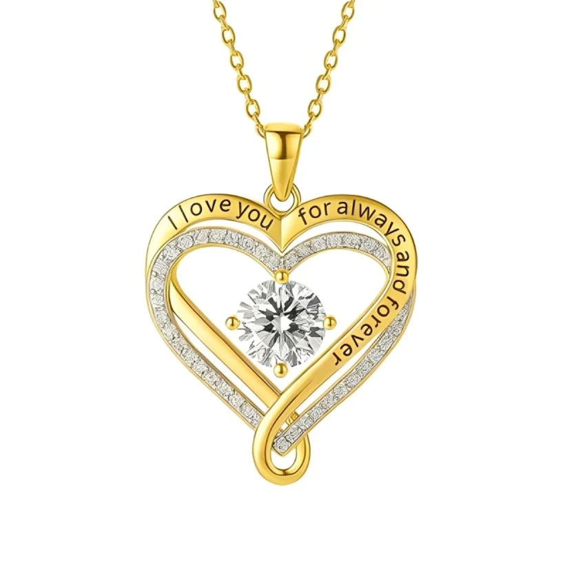 Engraved Heart Necklace for Wife